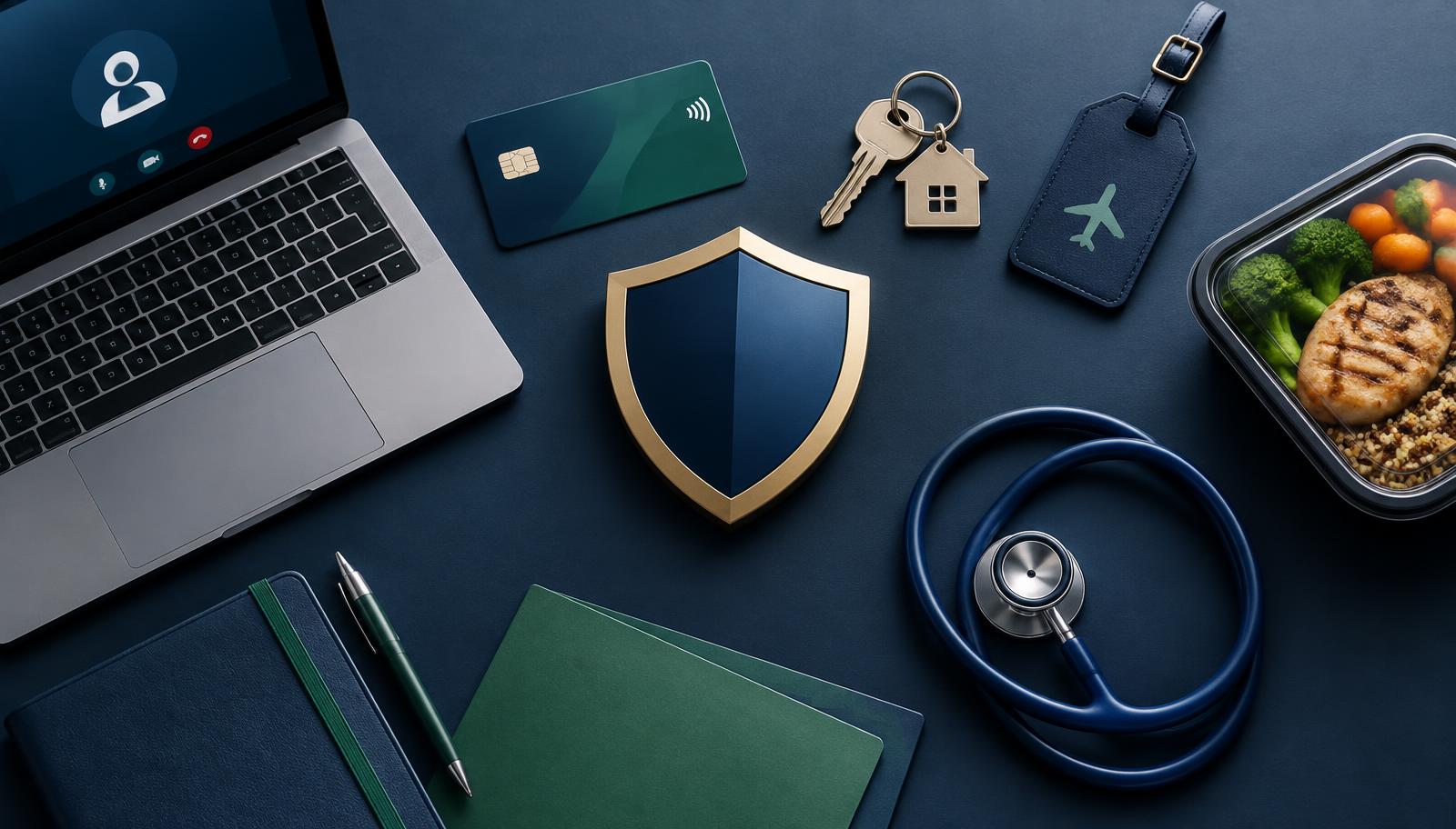 Financial, insurance, health and home service comparison symbols